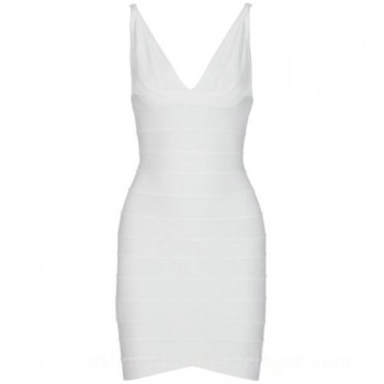 Ari v-neck white bandage dress