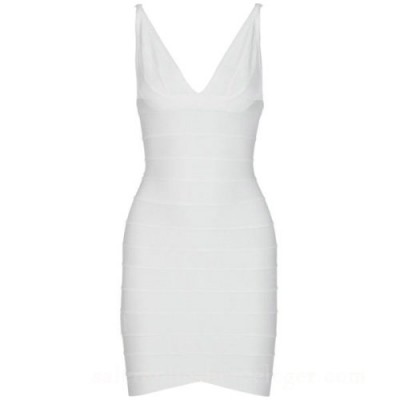 Ari v-neck white bandage dress