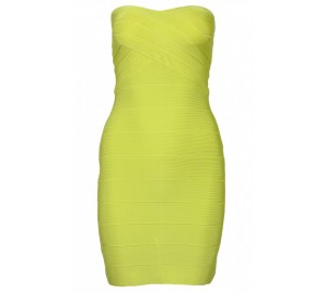 Lime green strapless bandage dress