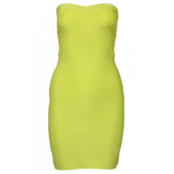 Lime green strapless bandage dress