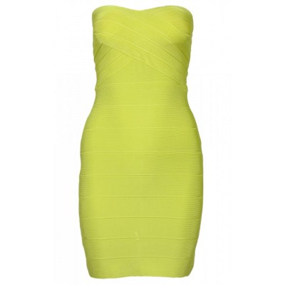 Lime green strapless bandage dress