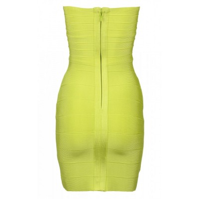 Lime green strapless bandage dress