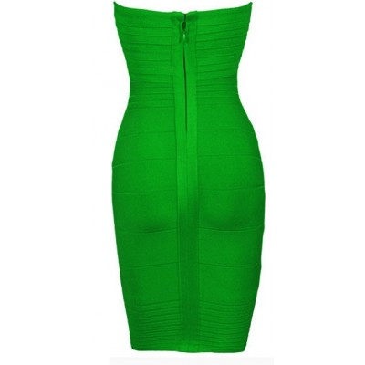 'Kim' Green strapless bandage dress