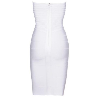 white strapless bandage dress