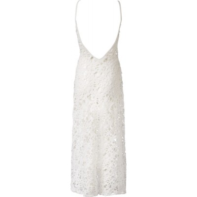 Robe de plage blanc crochet 'Chloe' avec dos ouvert