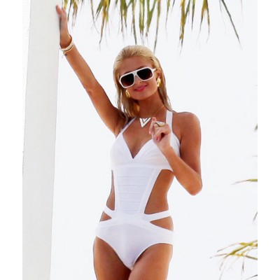 'Paris' White bandage bikini