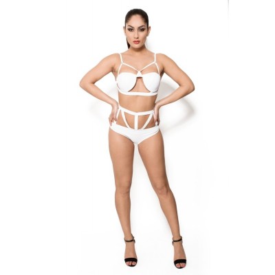 'Carolina' white caged bikini