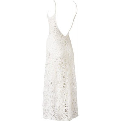  'Chloe' crochet white beach dress with open back