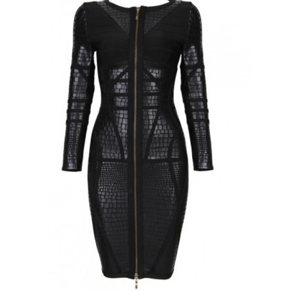 herve leger long black dress