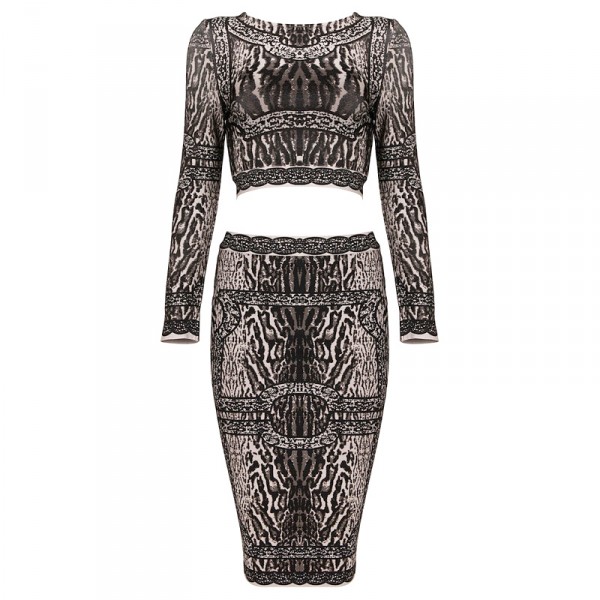 2 piece bandage bodycon dress