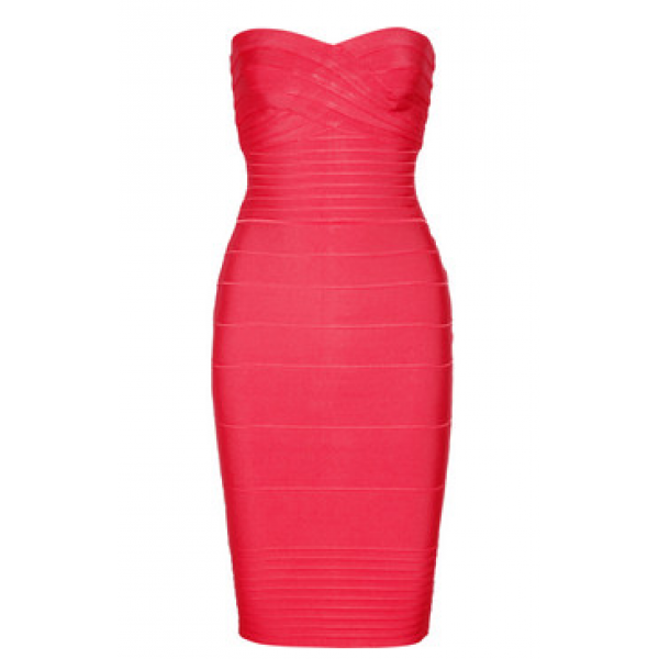 coral bandage dress