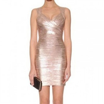 Gold bandage dress 