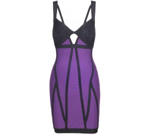 'Jo' Lila & schwarz bodycon bandage kleid