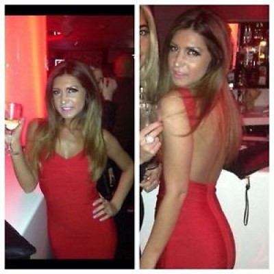 'Christina' red backless bandage dress