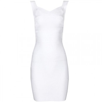 'Christina' white backless bandage dress