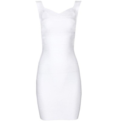 'Christina' white backless bandage dress