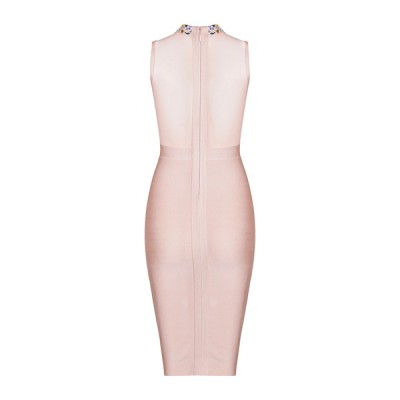 'Amra' nude bandage dresses with crystals