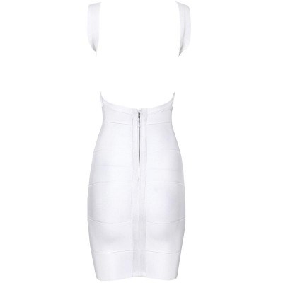 'Christina' white backless bandage dress