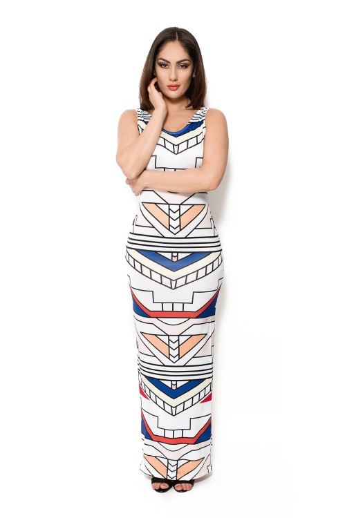MAXI KLEID MIT AZTEKENMUSTER
